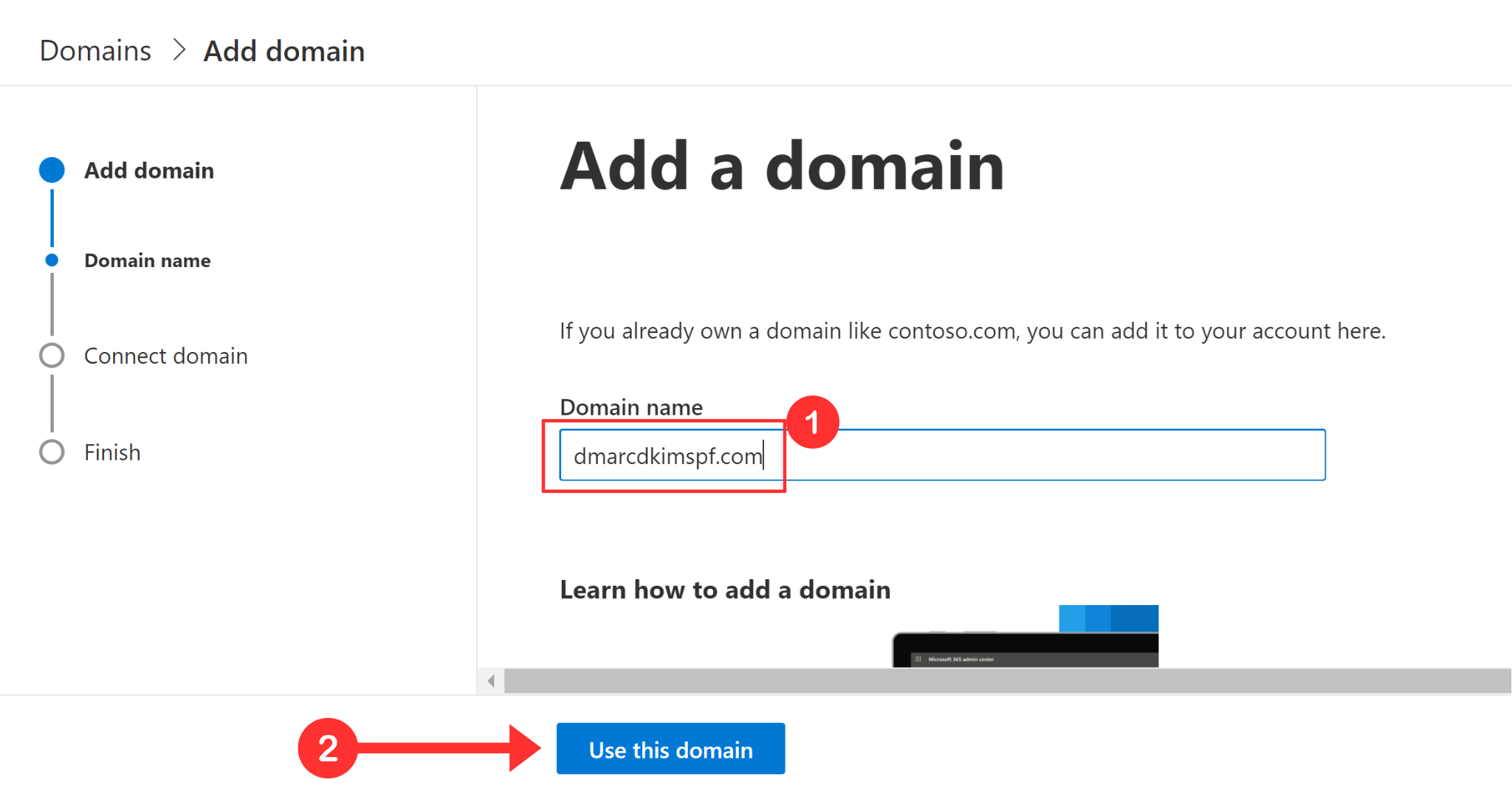 Add the custom domain 