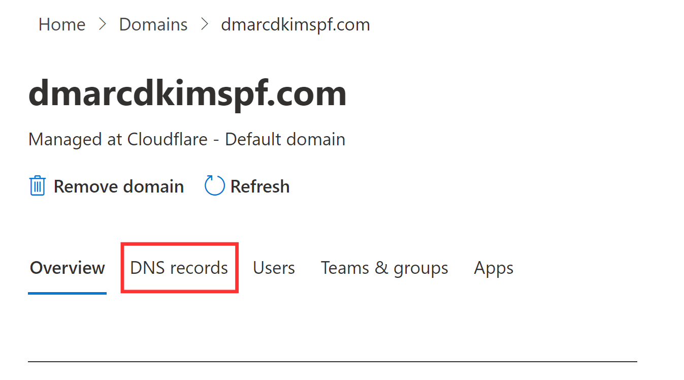 Go to Microsoft 365 DNS Records 