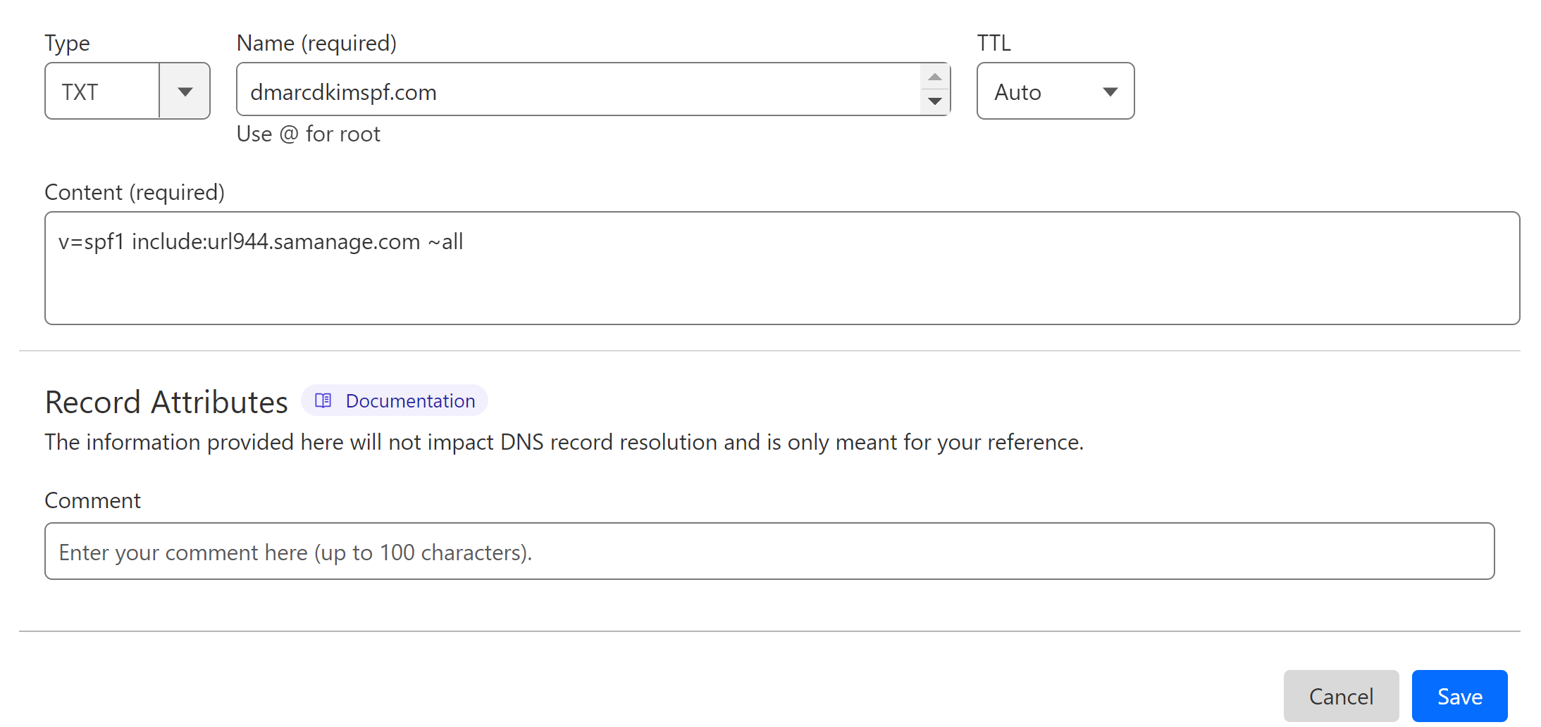 Add the SPF record to the DNS provider