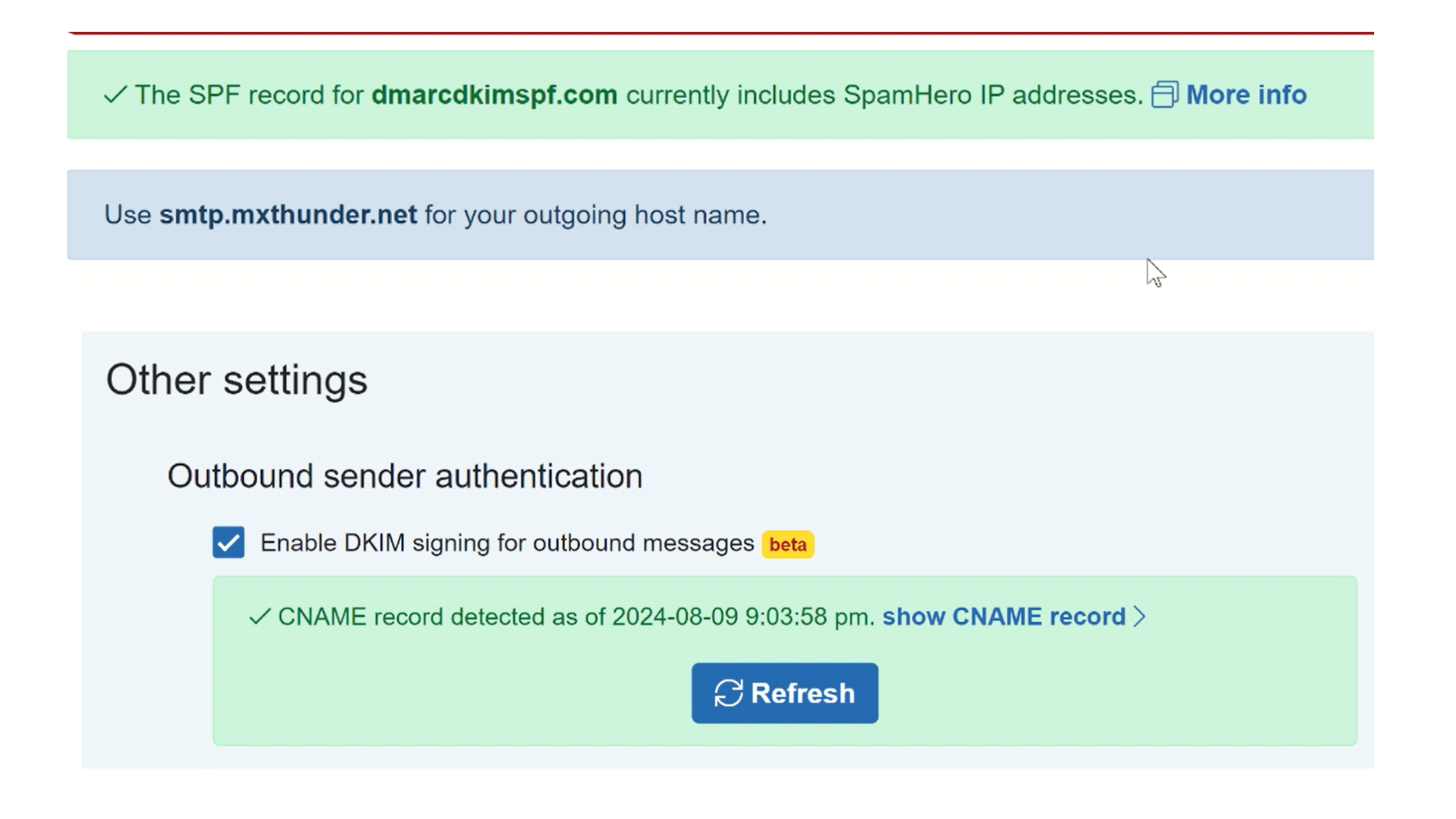 DNS records verified 