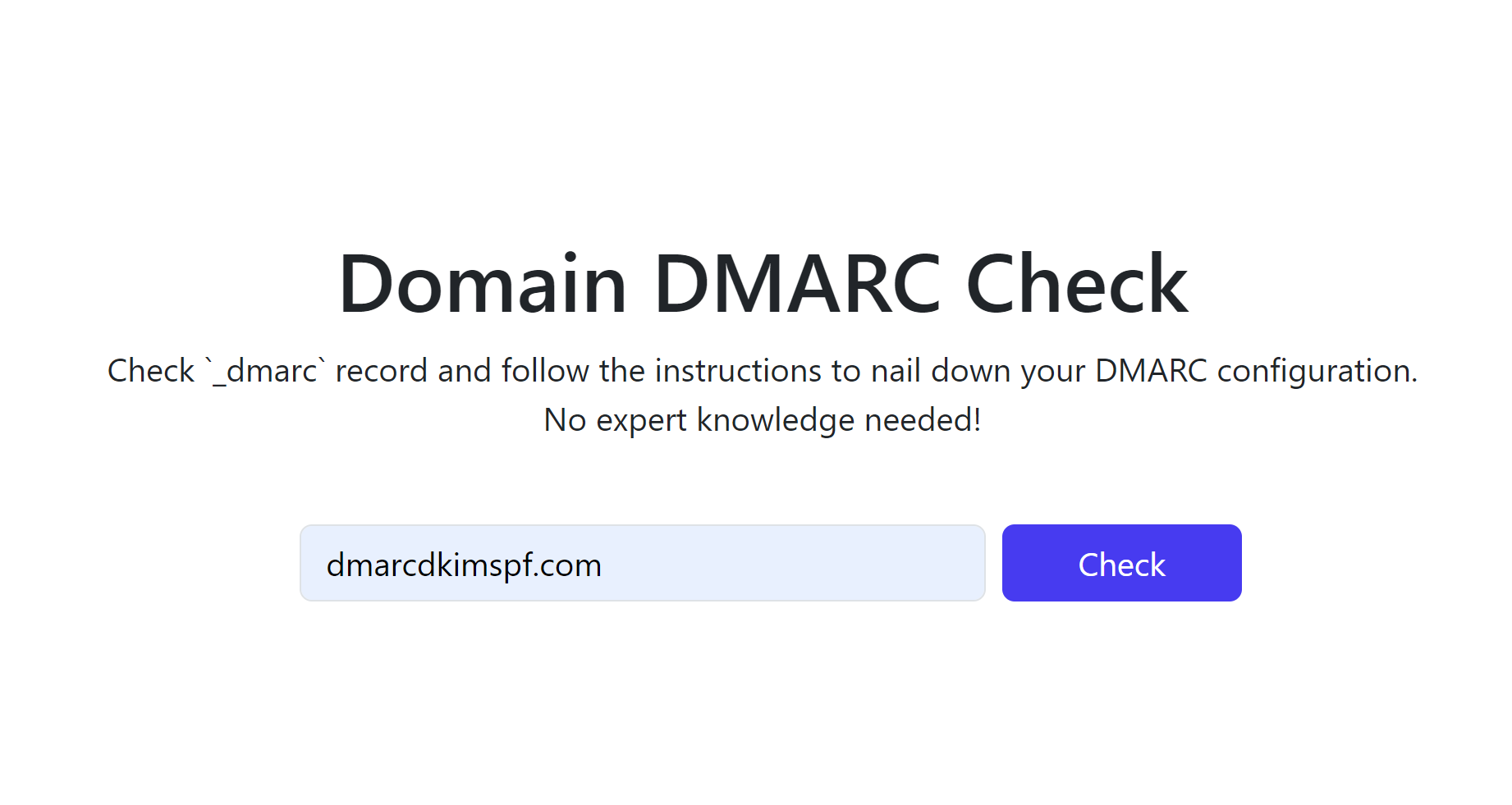 Add your domain name and click Check.