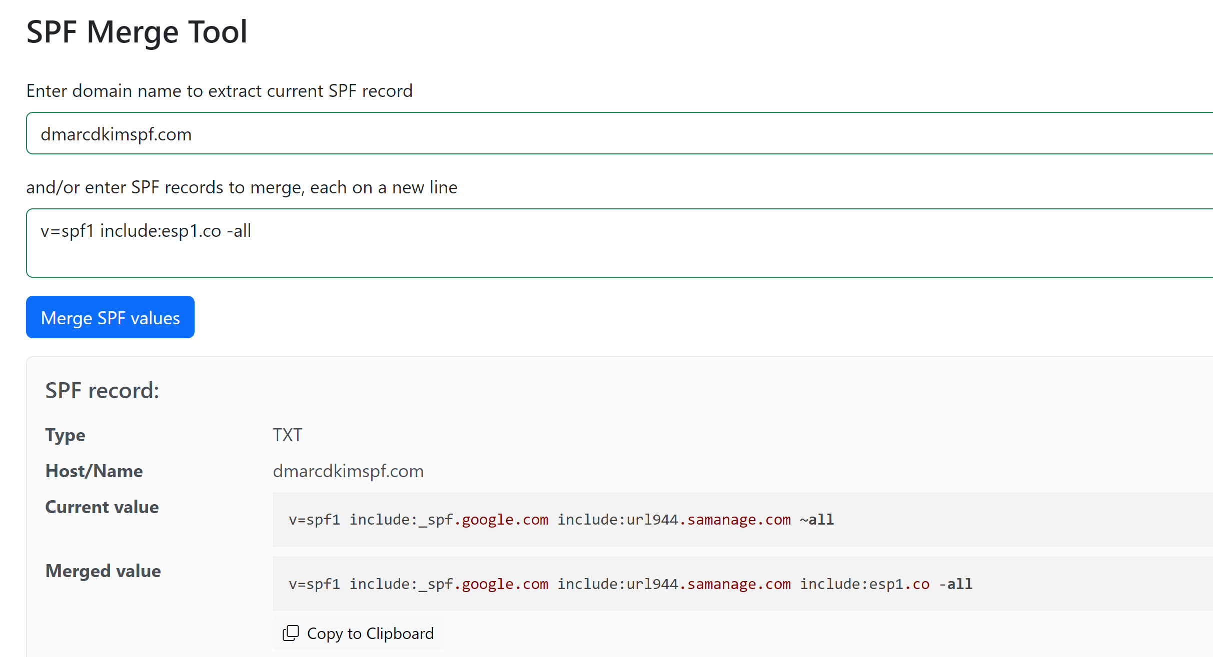 Merge SPF records and add the merged value to DNS provider