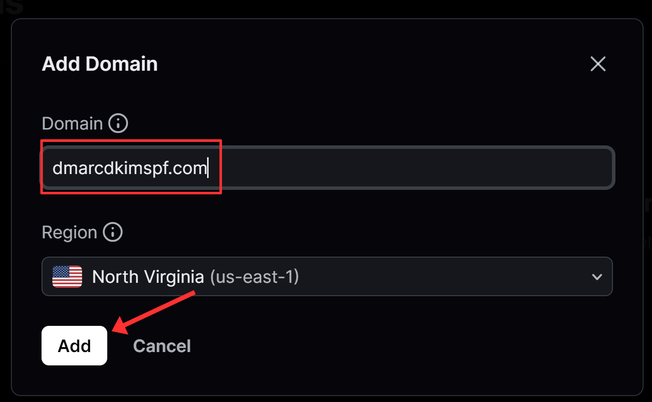 Add the MX and TXT records to the DNS provider