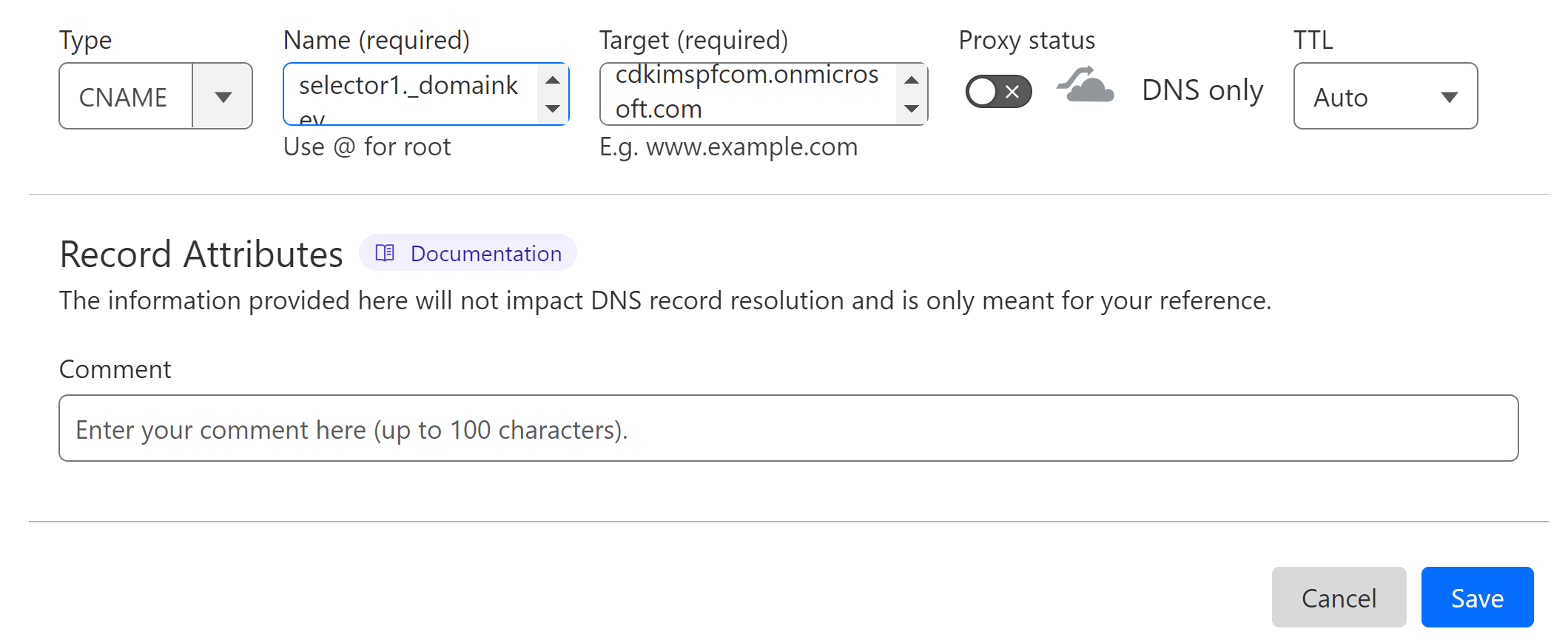 Setup DKIM records for Microsoft 365 in your DNS dashboard.