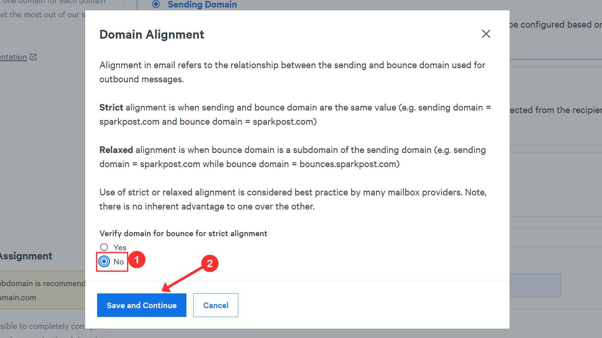 Select Relaxed alignment and click Verify