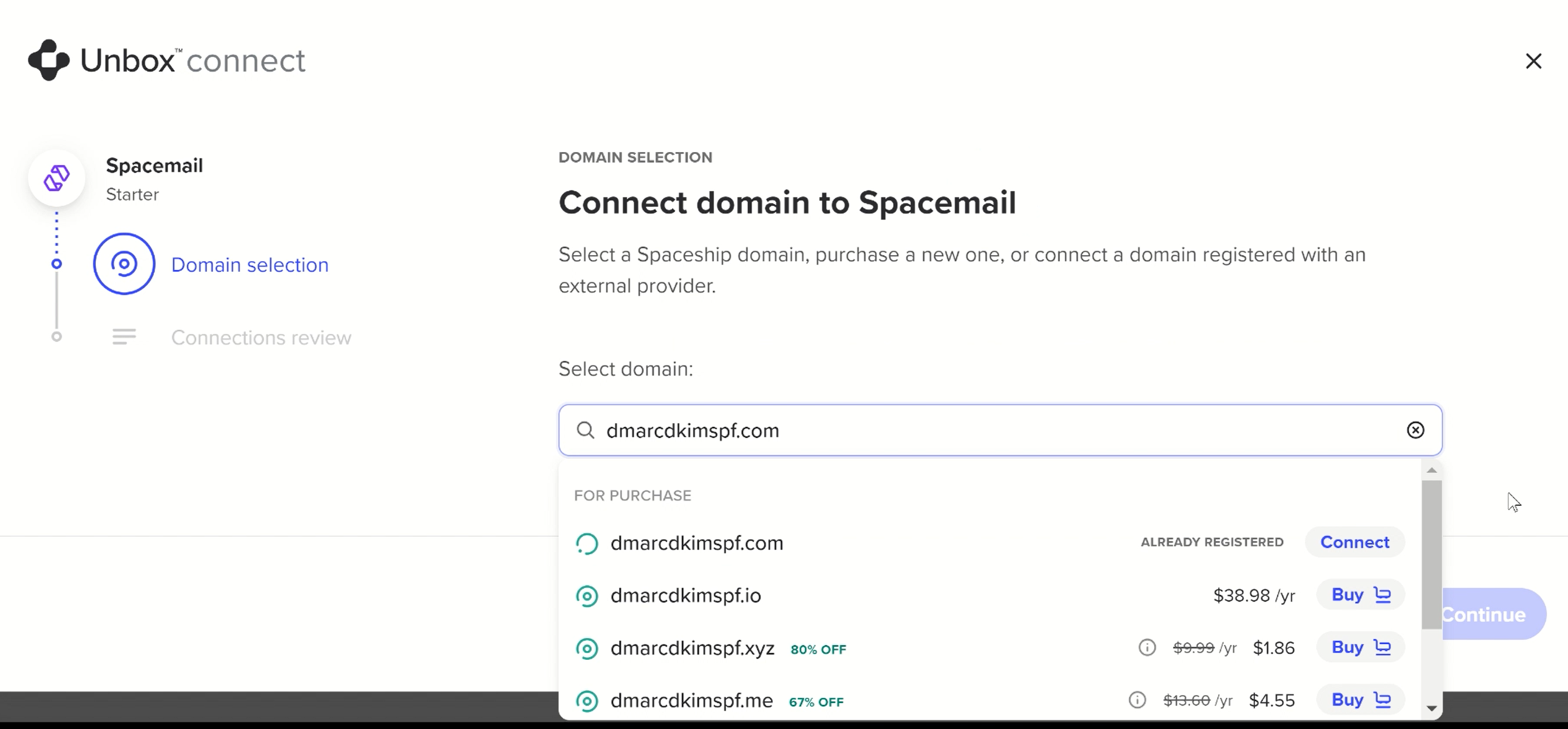 Connect your domain to Spacemail