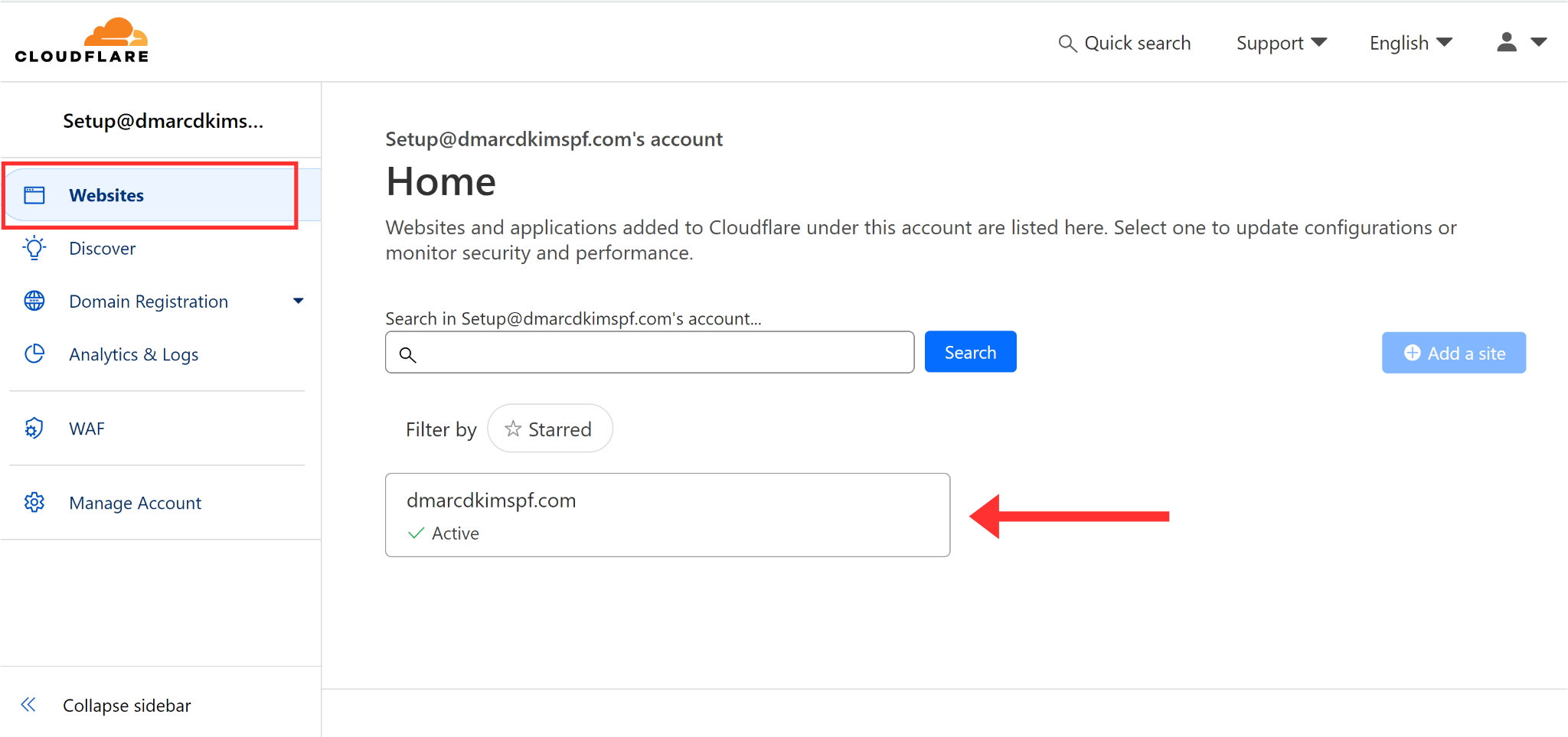 Open your Website in DNS provider