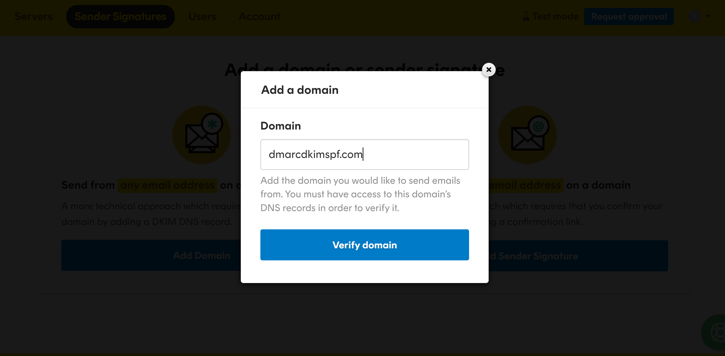 Add and verify your domain