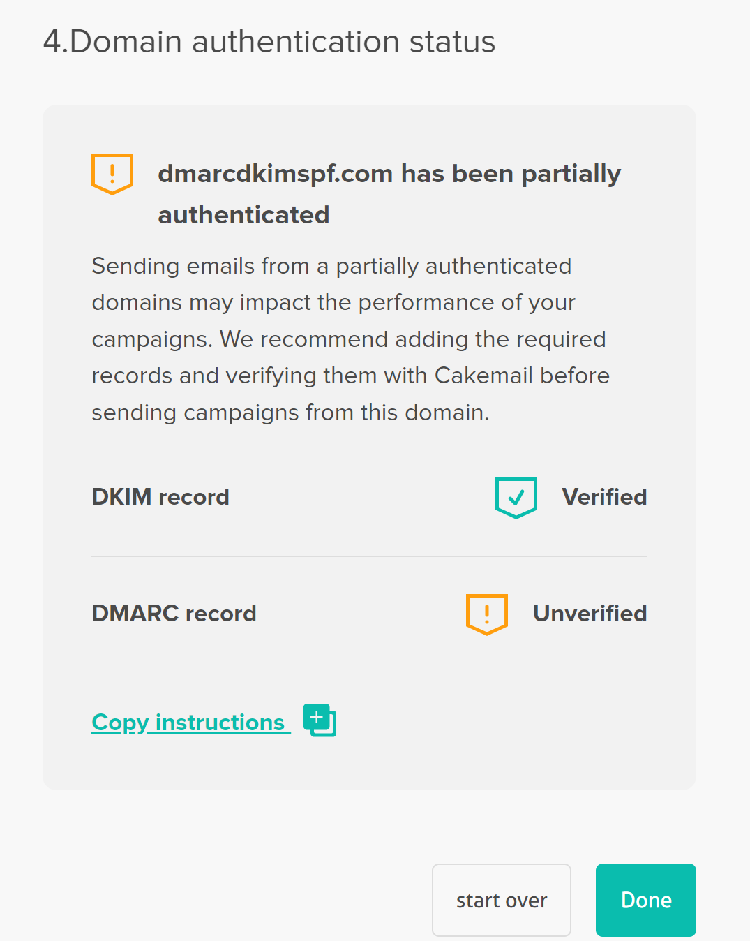 DKIM record verified