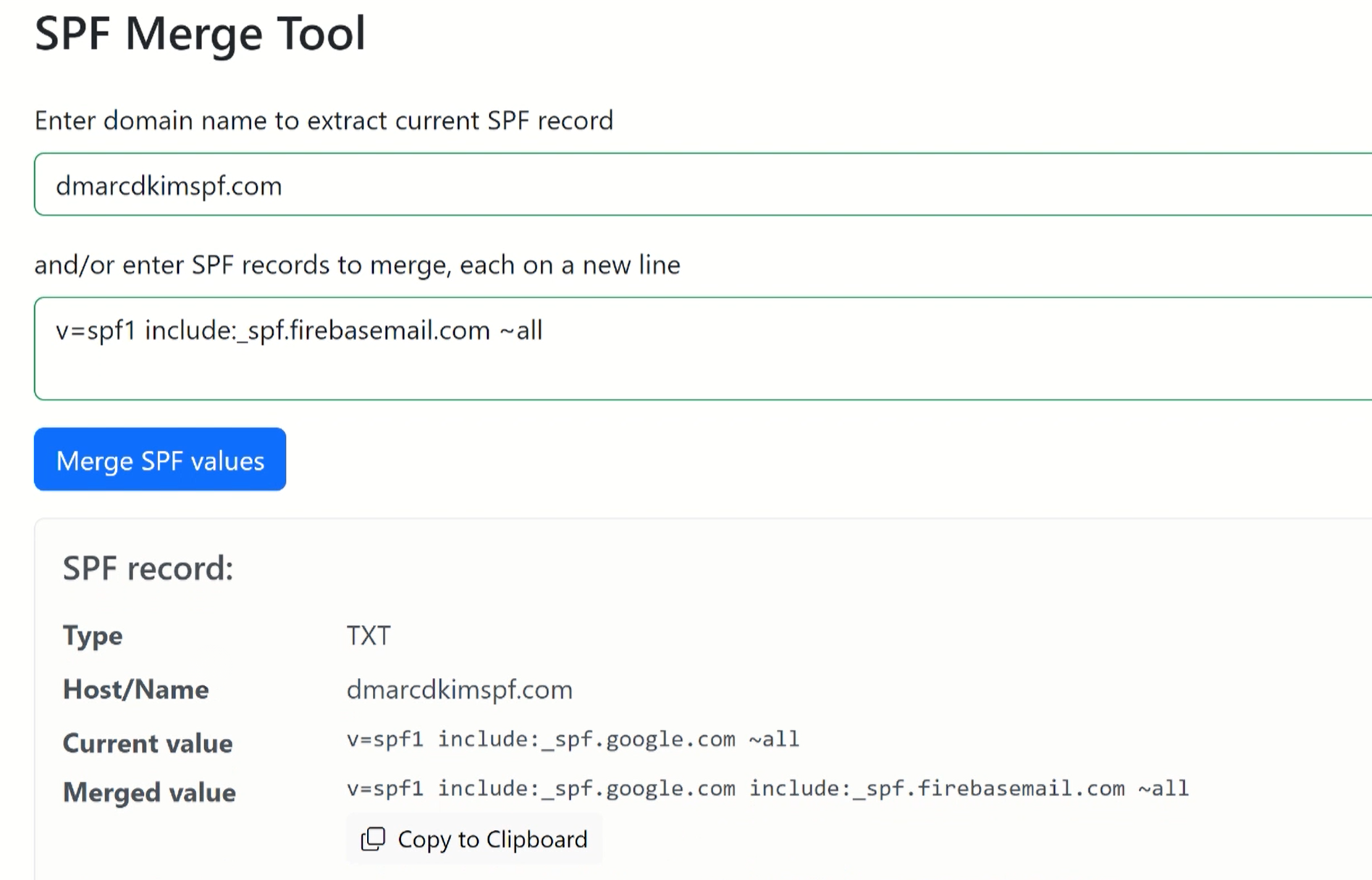 Add the merged value to the DNS provider