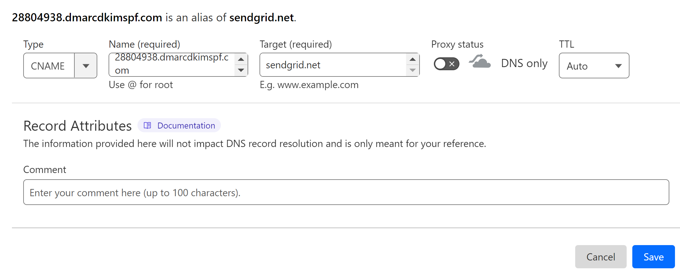 Add the tracking record to DSN provider