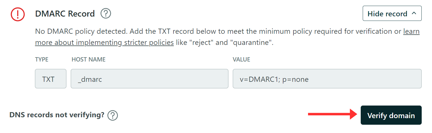 Verify the DNS records