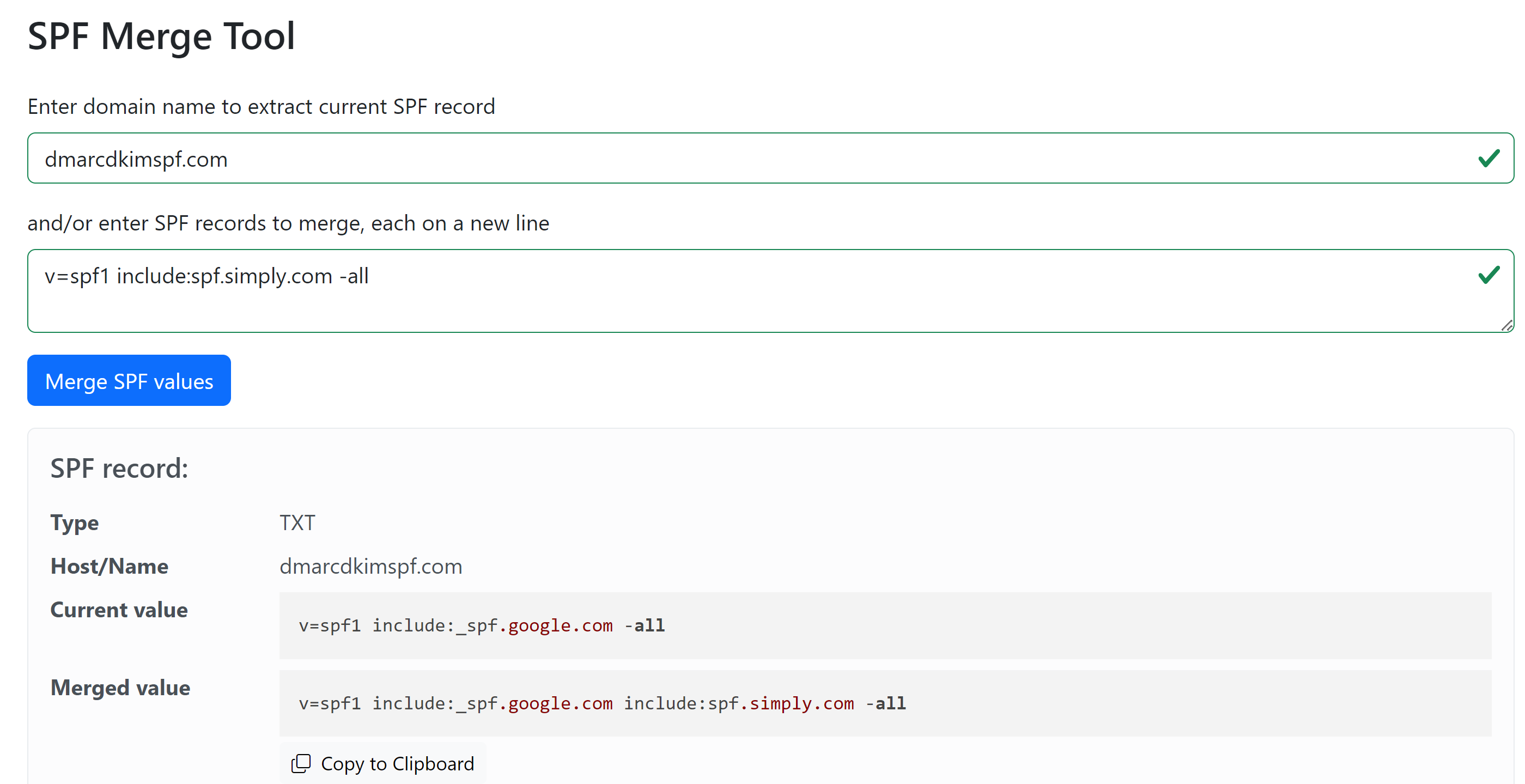 Utilize the SPF Merge Tool to combine multiple SPF records 