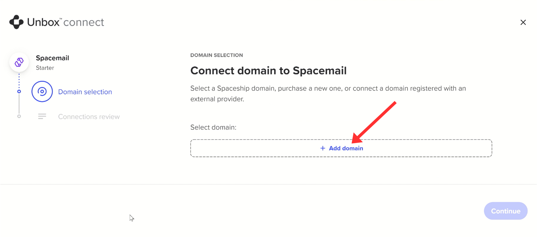 Add the domain to Spacemail