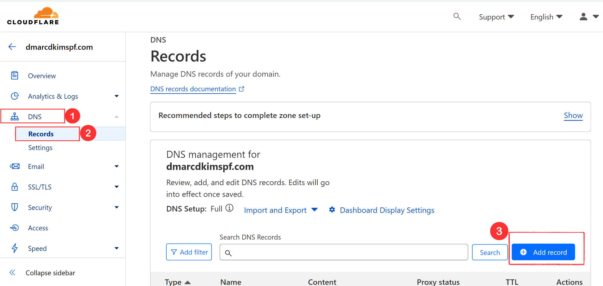 Add new record to your DNS provider