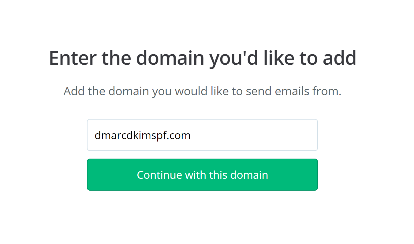 Continue with sender domain