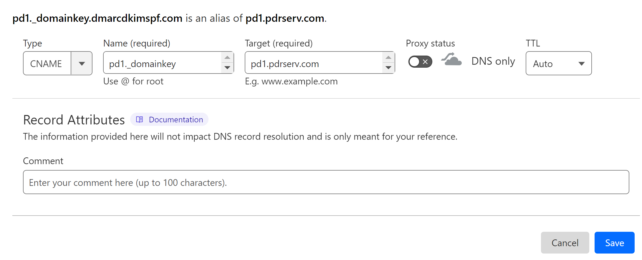 Add the DKIM record to your DNS dashboard 