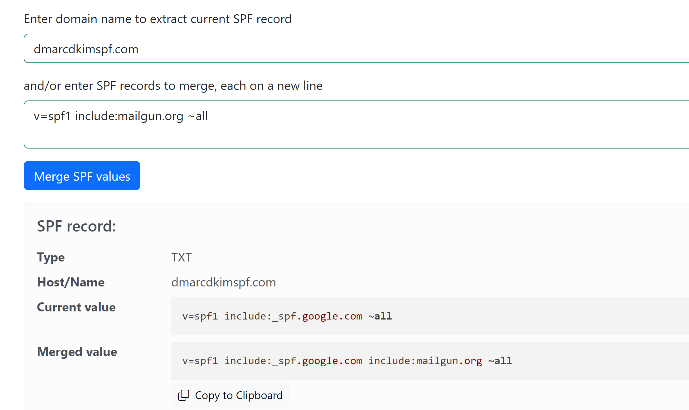 Merge multiple SPF records to get a single record