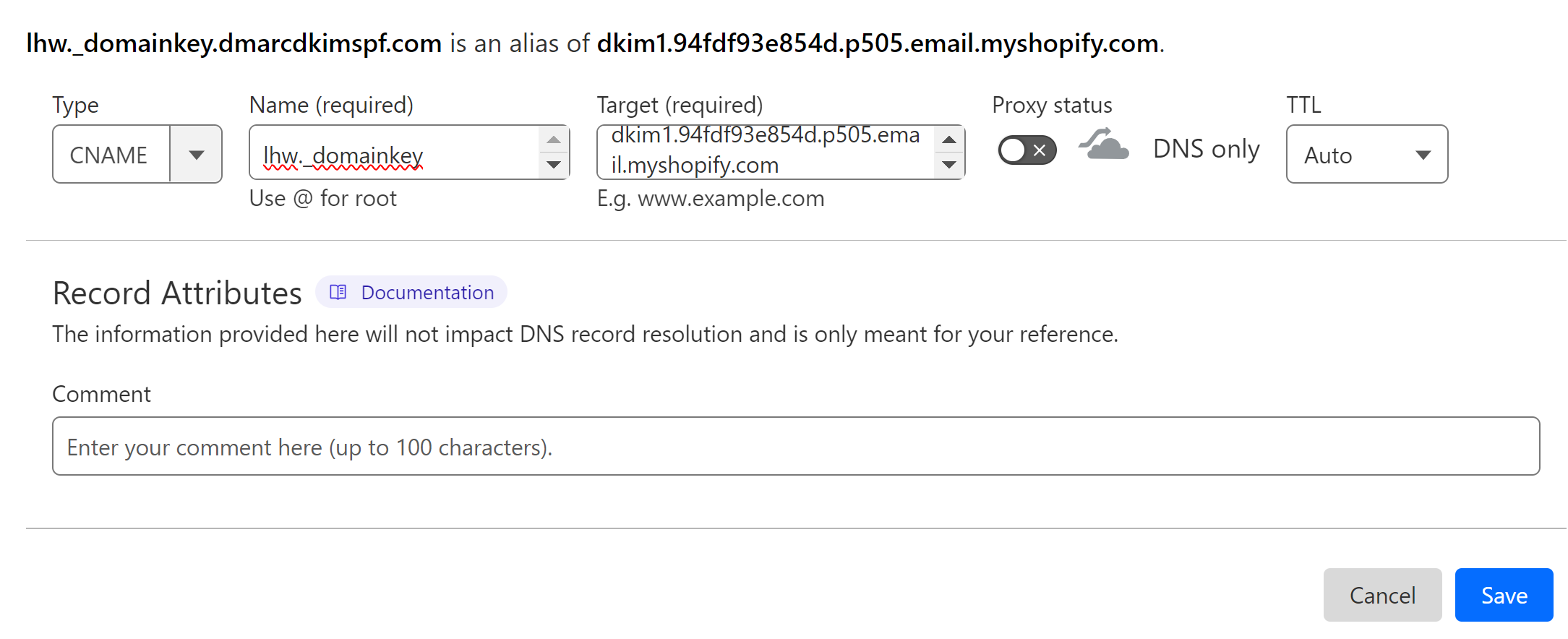 Add the CNAME records to the DNS provider