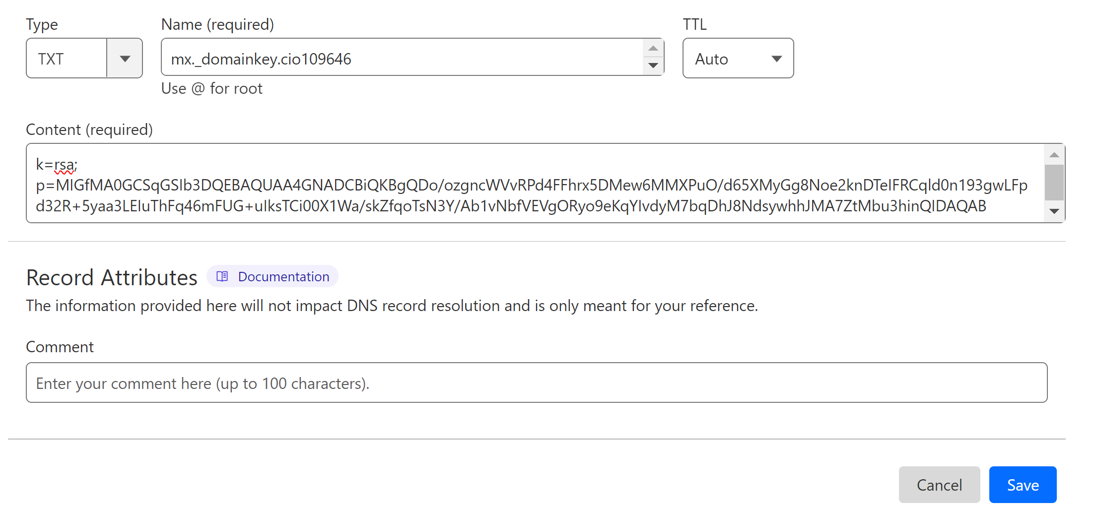 Add the CNAME record to the DNS provider