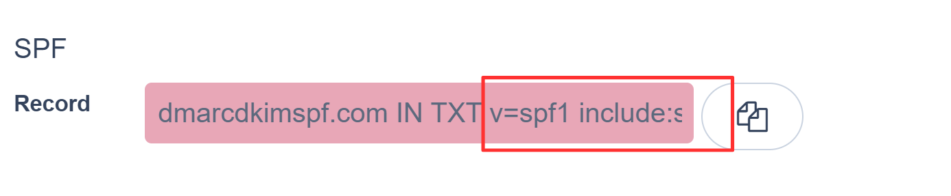 Add the SPF record value to the Content section 