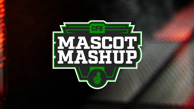 Football Mascot Mashup icon over red and black textured background.