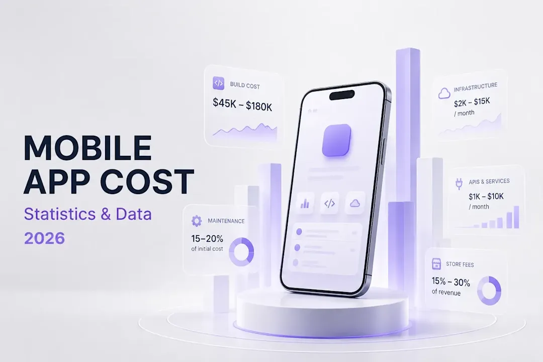 Cover Image for How Much Does It Cost to Build a Mobile App? Statistics & Data 2026