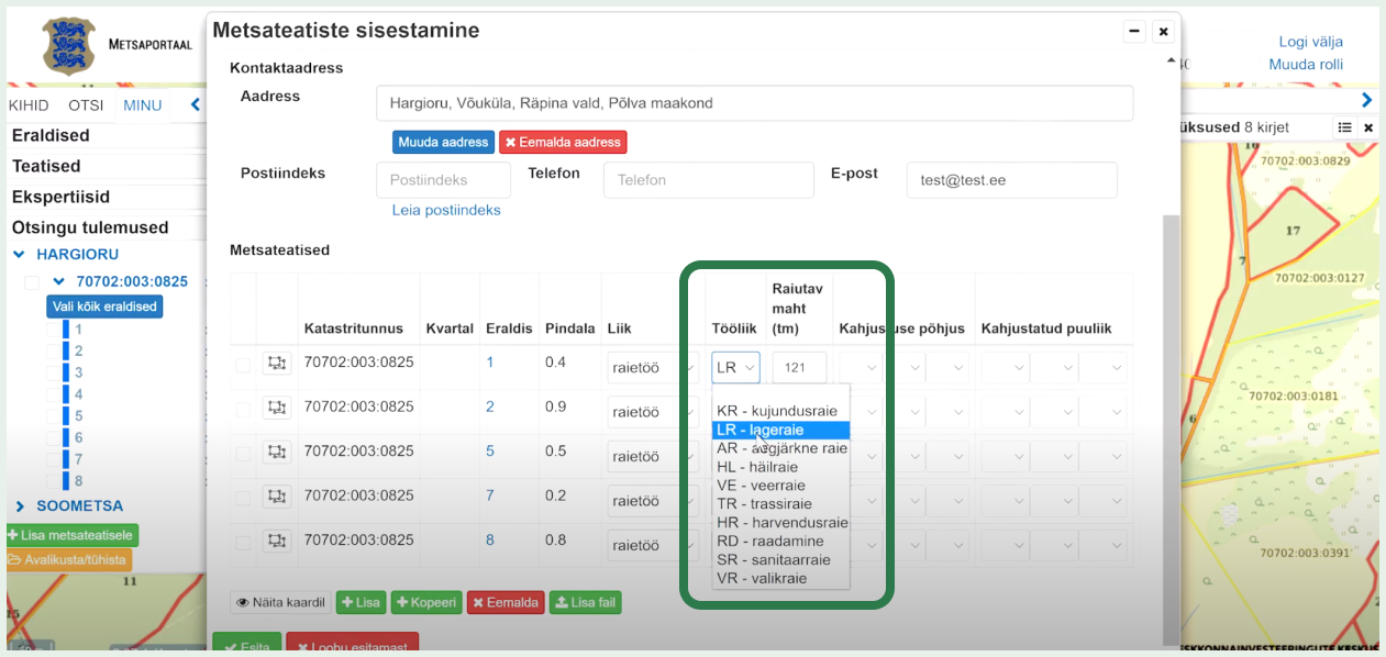 Metsateatise muutmine