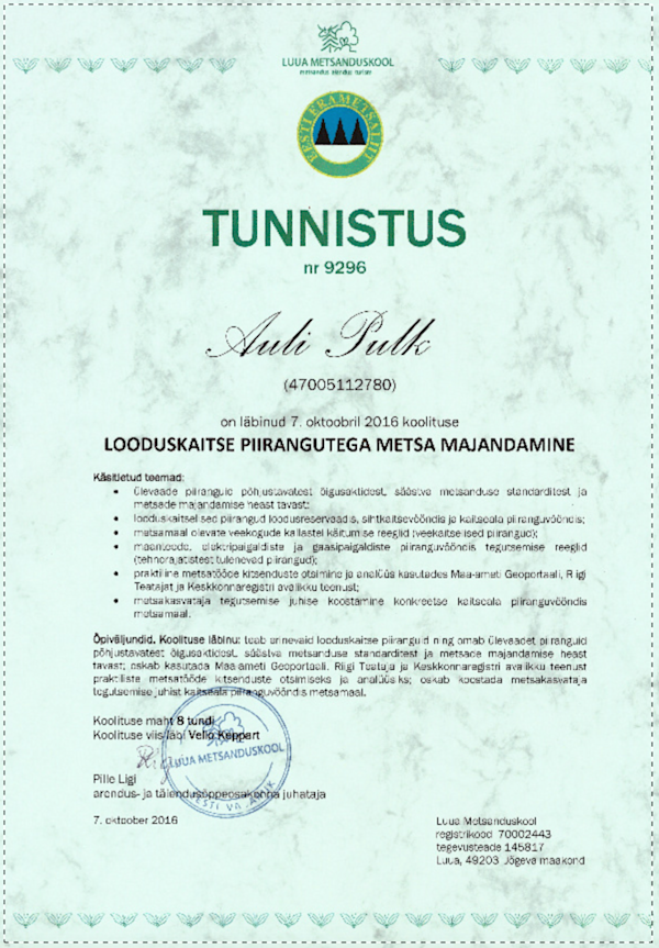 Auli Pulk tunnistus