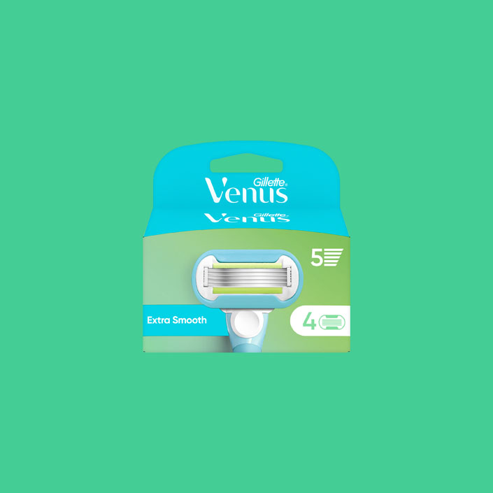 Gillette Venus Extra Smooth Klingen-Nachfüllpackung mit 4 Stück