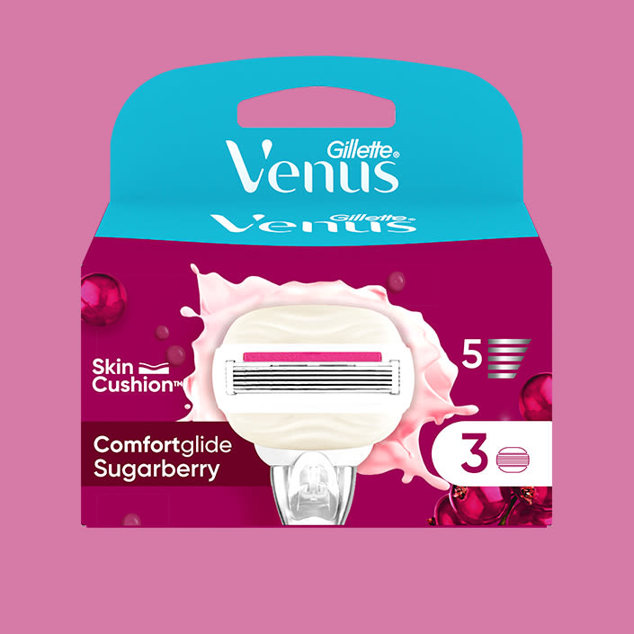 Gillette Venus ComfortGlide Sugarberry Refills package of 3 razor heads