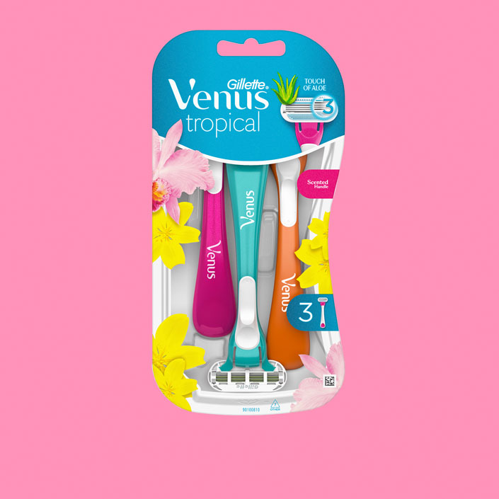 Gillette Venus Tropical Einwegrasierer mit 3 Klingen, 3 Rasierer