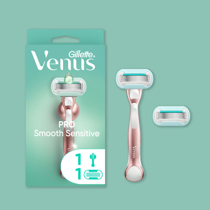 PRO Smooth Sensitive Razor - package with 1 refill