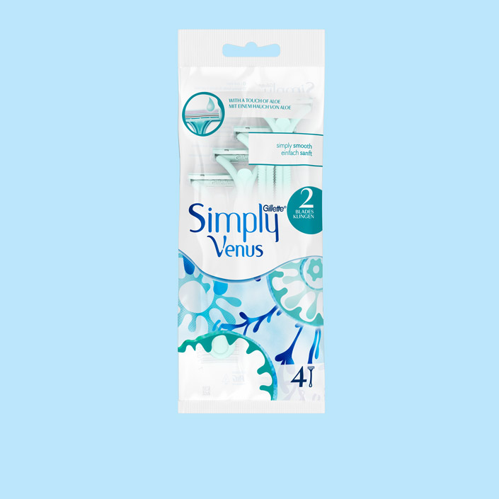 Simply Gillette Venus 2 - pack of 4 disposable razors