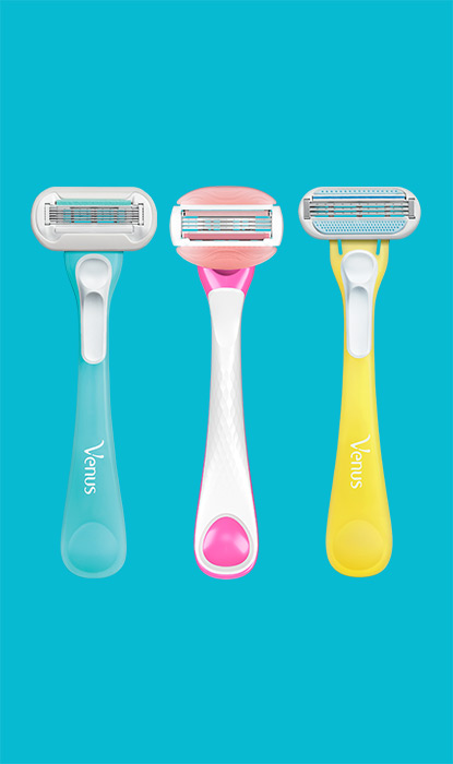 Verschiedene Gillette Venus Einwegrasierer in verschiedenen Farben