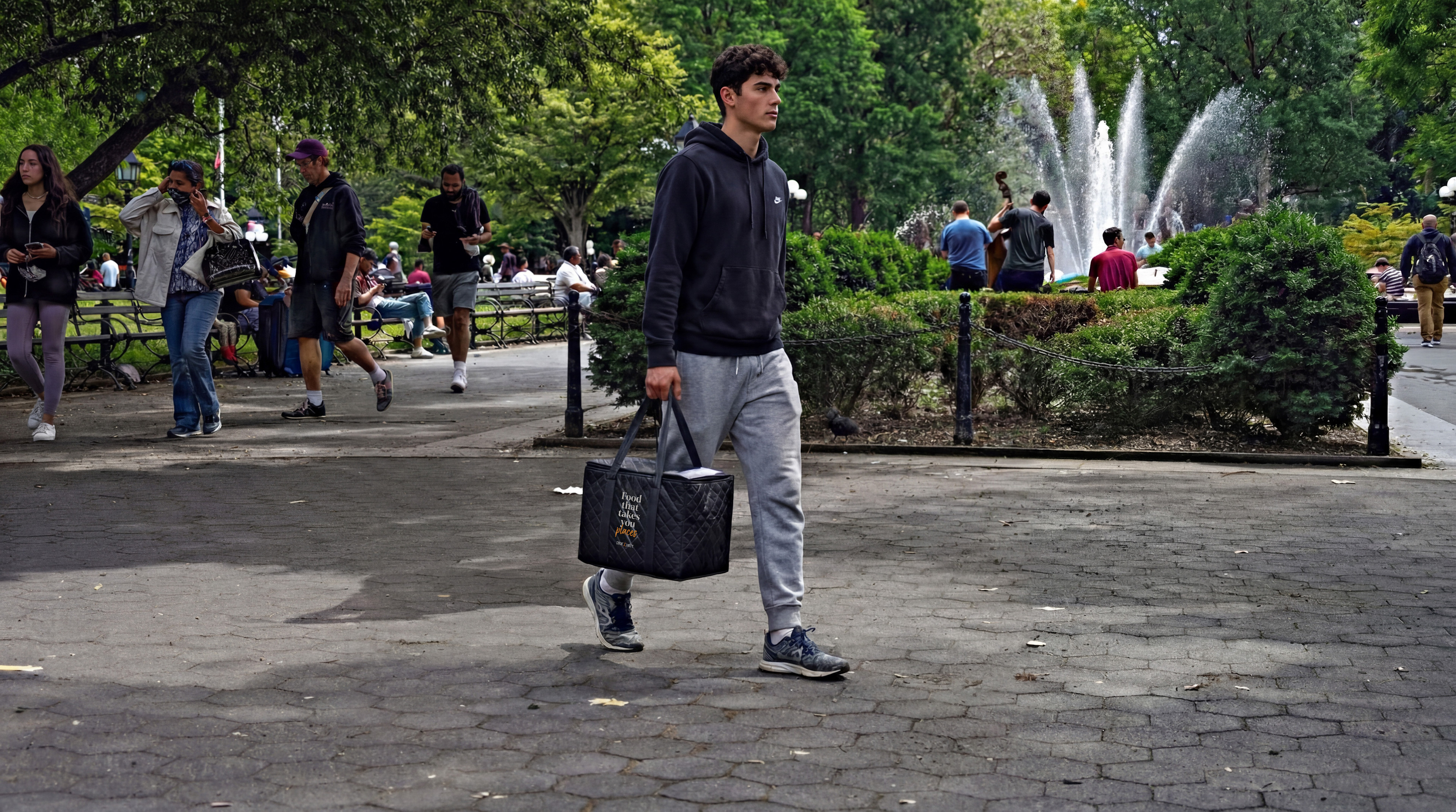 washington square student walking