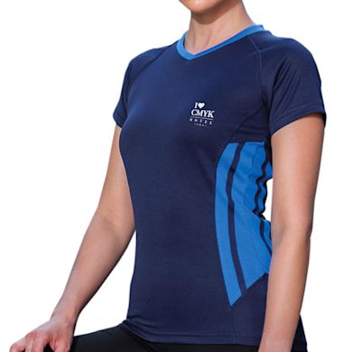 Basic sportshirt contrast dames