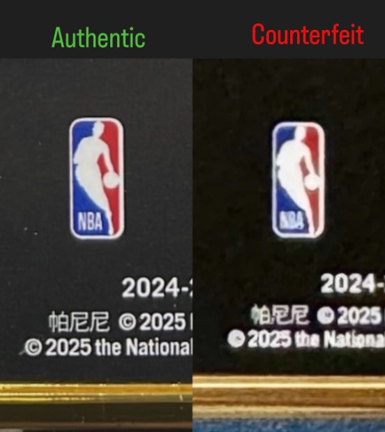 Counterfeit Card Alert: 2024-25 Panini Noir Metal Frame #203