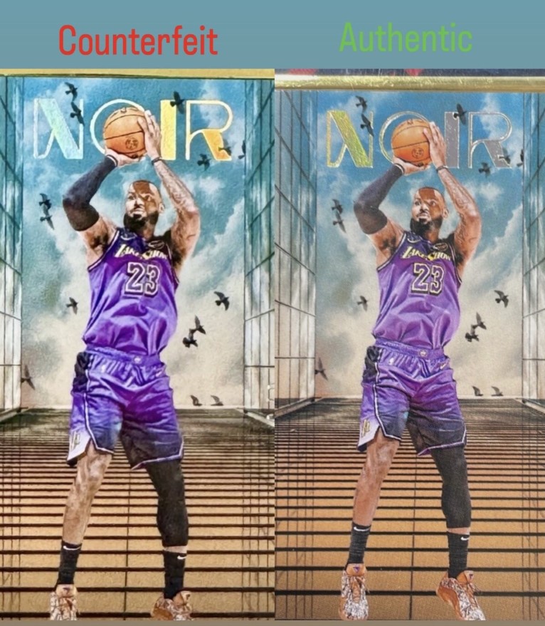 Counterfeit Card Alert: 2024-25 Panini Noir Metal Frame #203