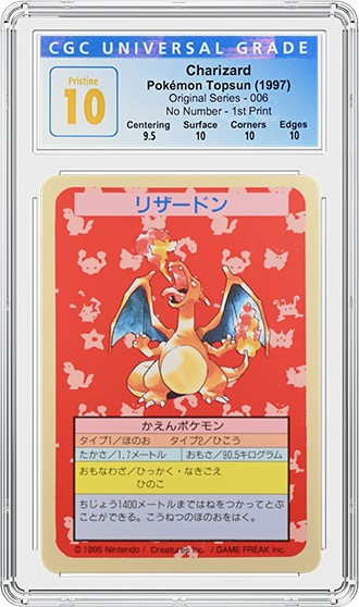 CGC Trading Cards Certifies Rare Charizard Pokémon Topsun Card