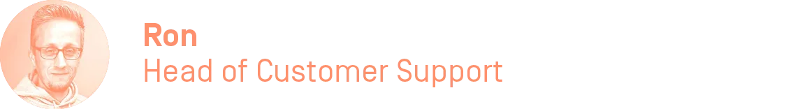 Porträt von Ron, unserem Head of Customer Support. 