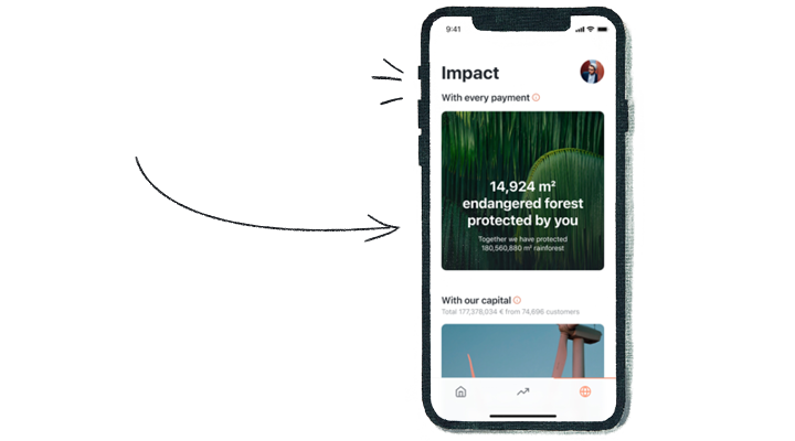 rainforest protection: another view in the app