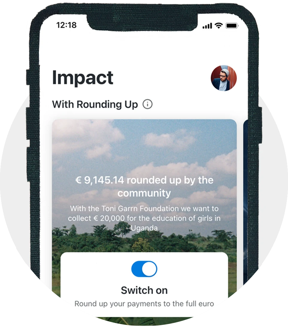 A screenshot of the Rounding Up feature in the Tomorrow app.