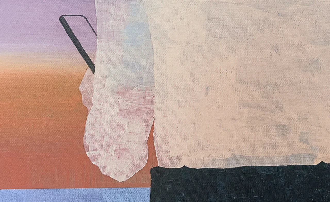 Painting of a person with smartphone