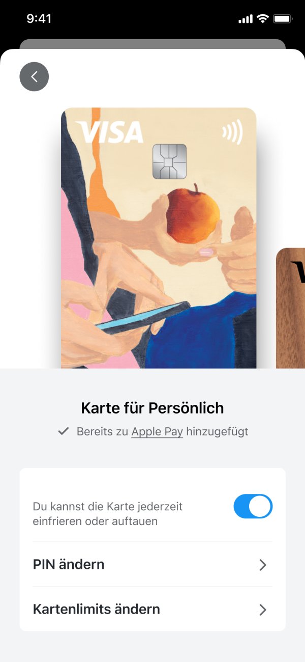 App Screenshot der Karten Einstellungen