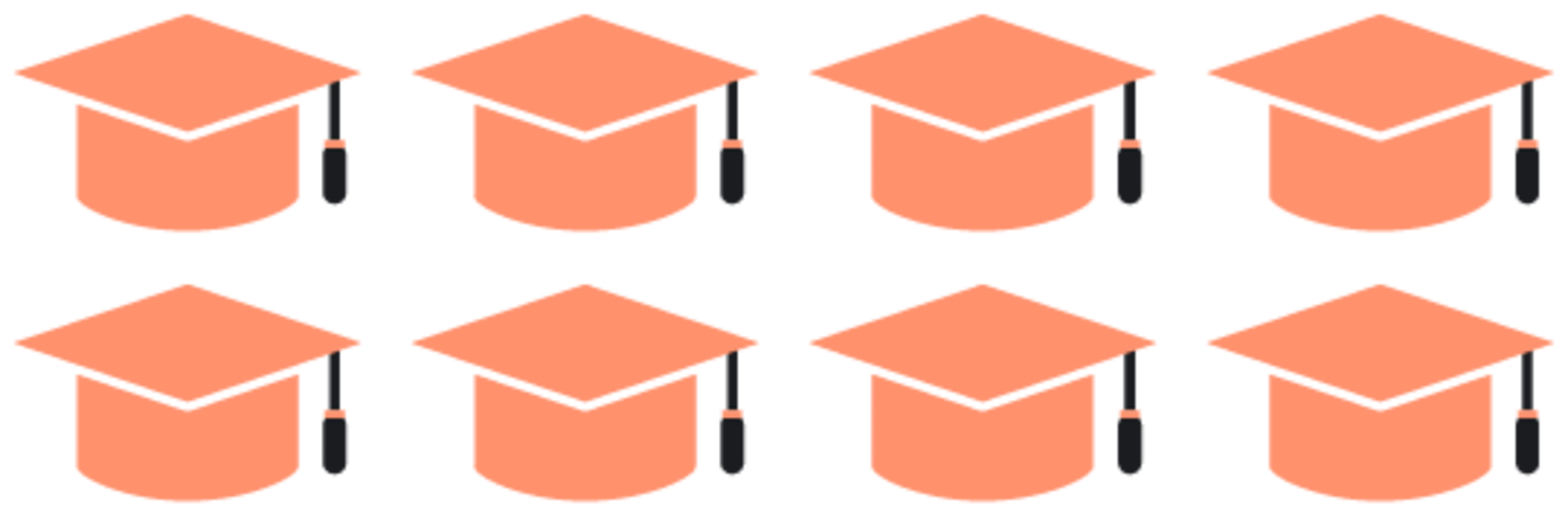 8 Square academic caps