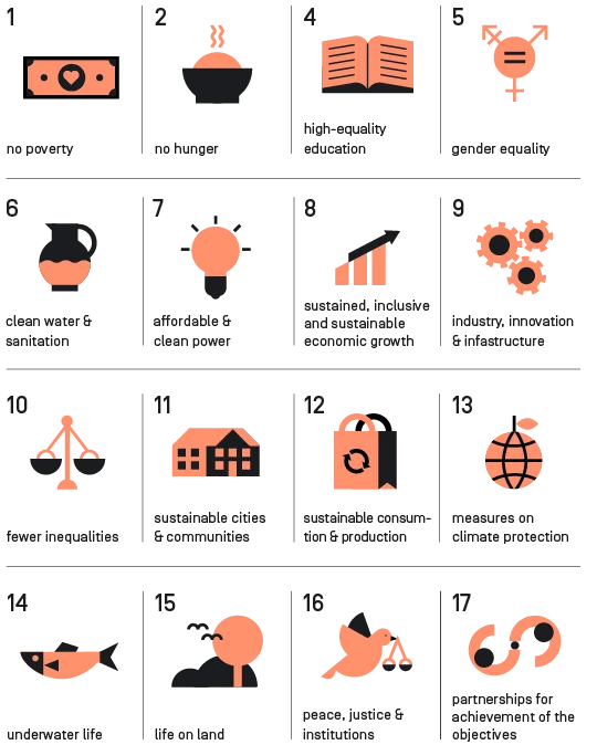 Focus SDG:
SDG 3 Good Health and Well-being
Otter SDGs:
SDG1: No Poverty
SDG2: 2 Zero Hunger
SDG4:  Quality Education
SDG5: Gender Equality
SDG6: Clean Water and Sanitation
SDG7: Affordable and Clean Energy
SDG8: Decent Work and Economic Growth
SDG9: Industry, Innovation and Infrastructure
SDG10: Reducing Inequality
SDG11: Sustainable Cities and Communities
SDG12: Responsible Consumption and Production
SDG13: Climate Action
SDG14: Life Below Water
SDG15: Life On Land
SDG16: Peace, Justice, and Strong Institutions
SDG17: Partnerships for the Goals.