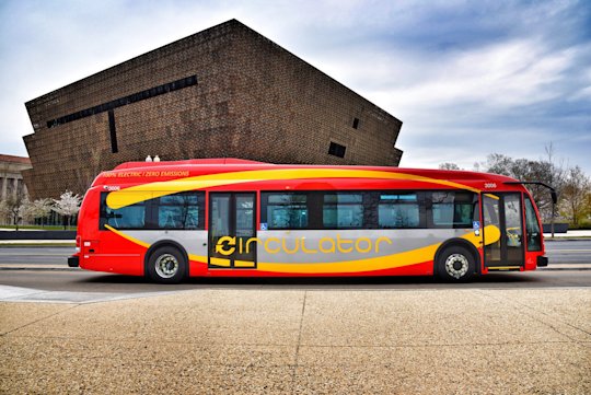 Red electric bus