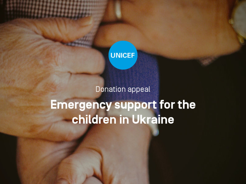 Picture: Holding hands
Text: Donation Appeal – Help for Ukraine