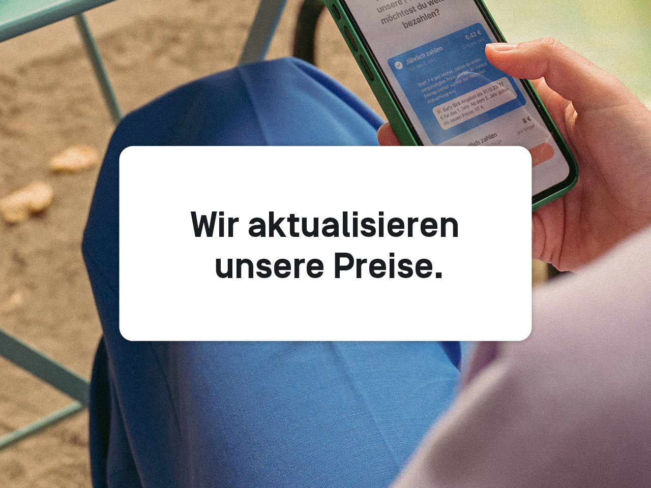 Wir aktualisieren unsere Preise
